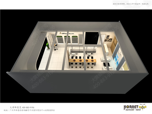 大黃蜂展覽設(shè)計-眾簾展臺頂部效果圖